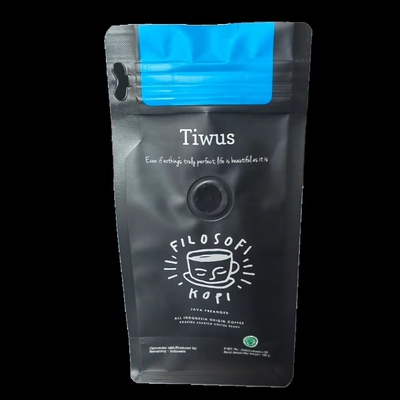 1kg πλαστική τσάντα που συσκευάζει τη σαφή πλαστική στάση επάνω στο φερμουάρ καφέ σακουλών με τη βαλβίδα