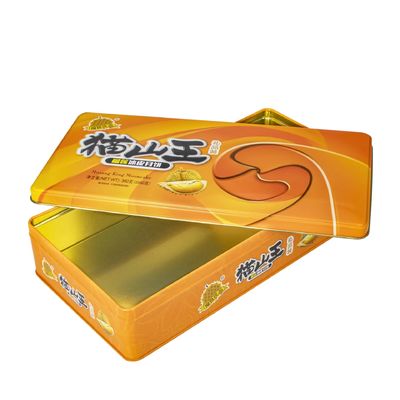 Μικρά τετραγωνικά κιβώτια κασσίτερου μετάλλων για το μεγάλο στρογγυλό κέικ φεγγαριών κεριών που συσκευάζει γύρω από