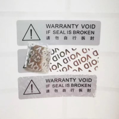 OEM Anti Counterfeit τρισδιάστατο αυτοκόλλητο ολογράμματος Μεταλλικό νικέλιο VOID Security For Skin Care